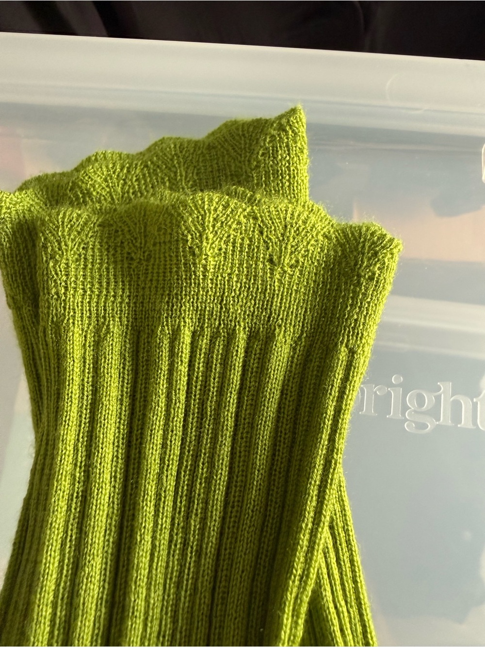 NWOT J.Crew Ribbed Long-Sleeve Crewneck Wool Sweater Pear Green Sz L - Picture 10 of 12